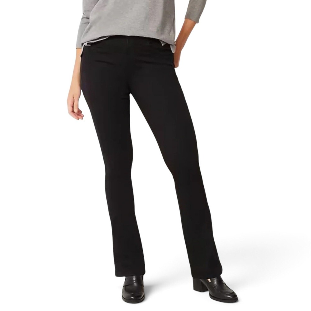J. Jill Denim Bootcut Pants Womens 12 Black High Rise Stretch Professional NEW